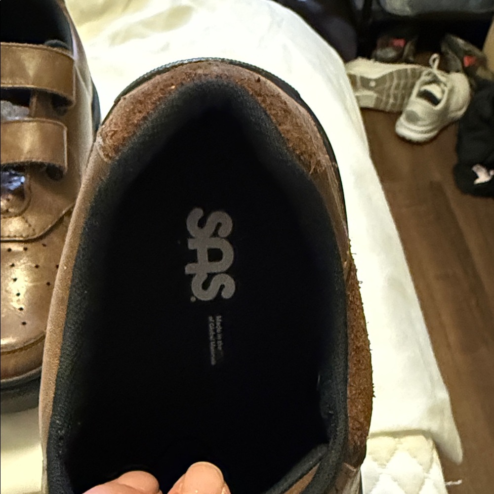 SAS Men's Leather Double-Strap Sneaker in Brown and Black - Picture 3 of 12